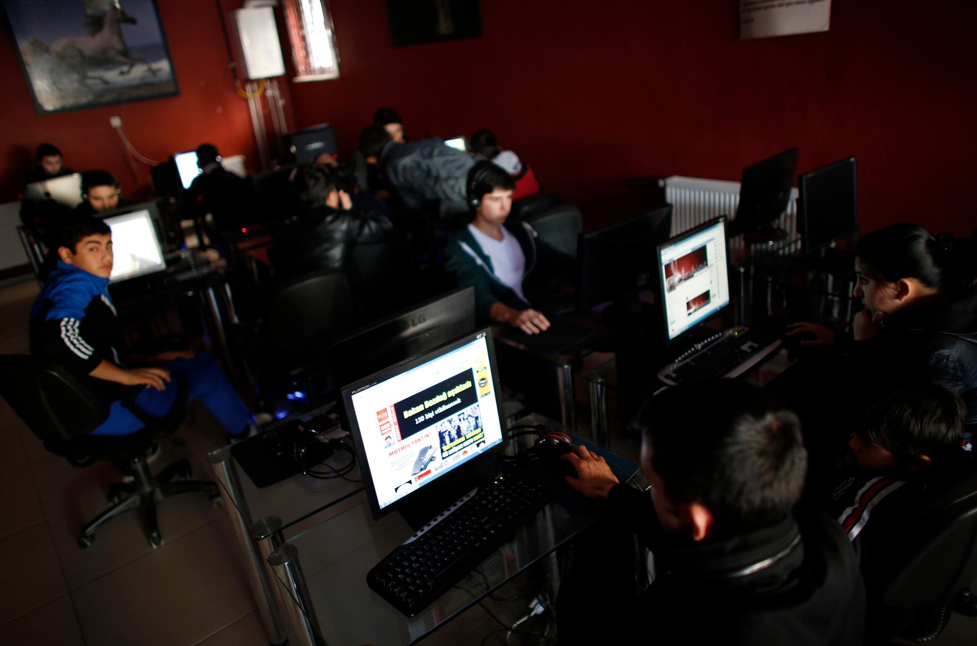 Internet cafes bustle in Ankara, where Turkey's parliament approved a crackdown on online access.