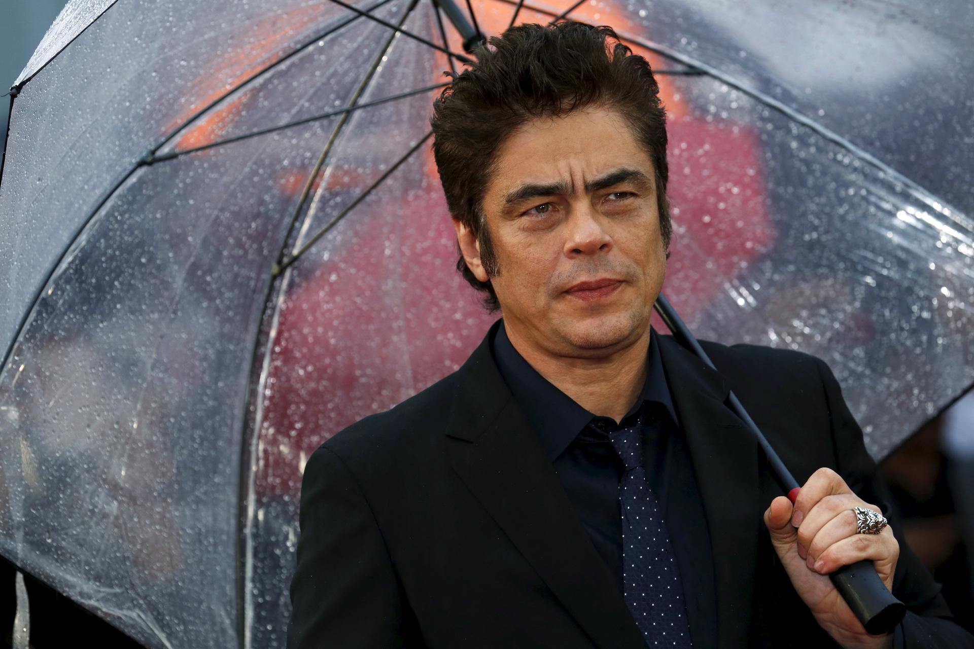 Actor Benicio Del Toro arrives for the UK premiere of "Sicario" at Leicester Square in London
