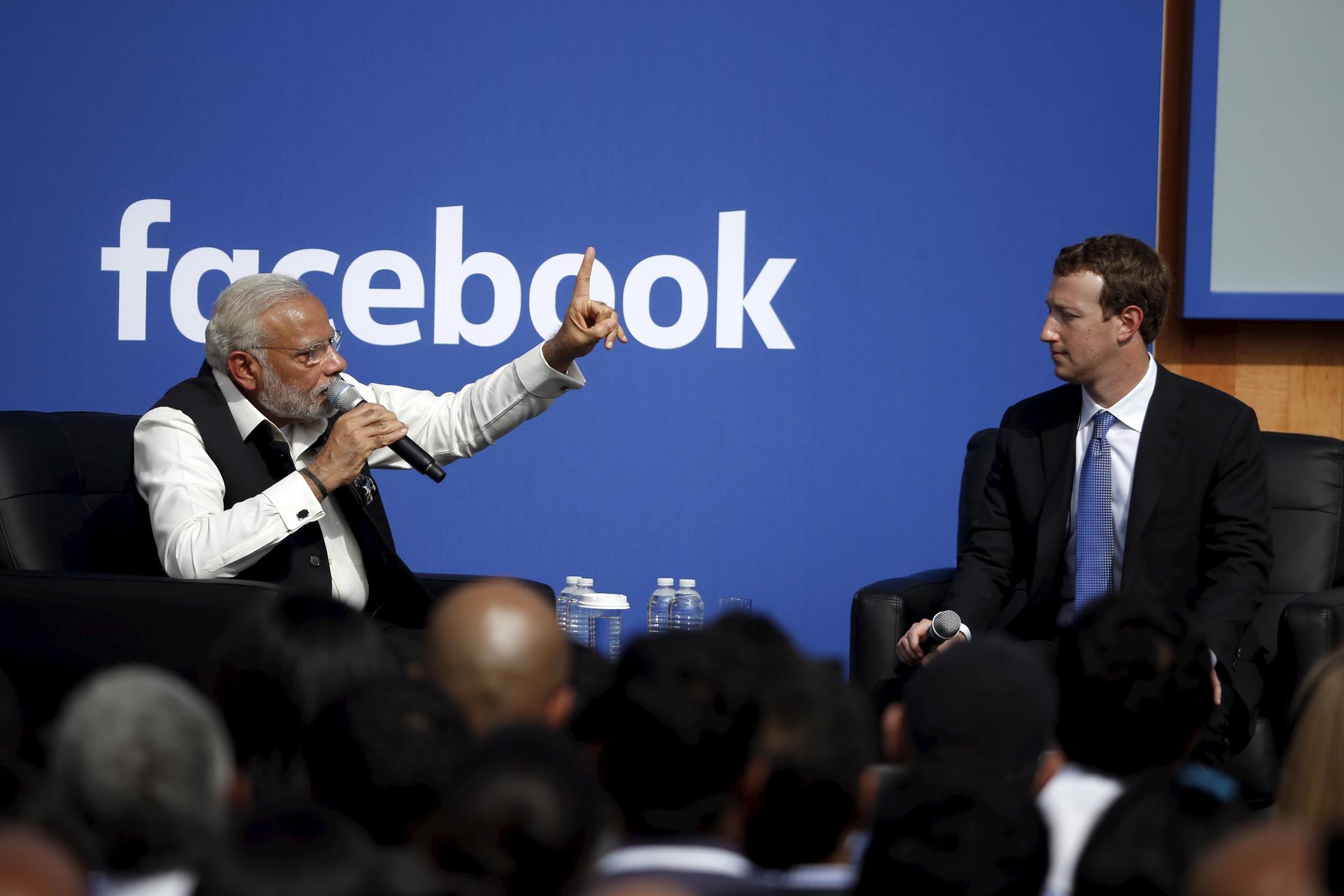 Mark Zuckerberg speaks with Indian PM Narendra Modi