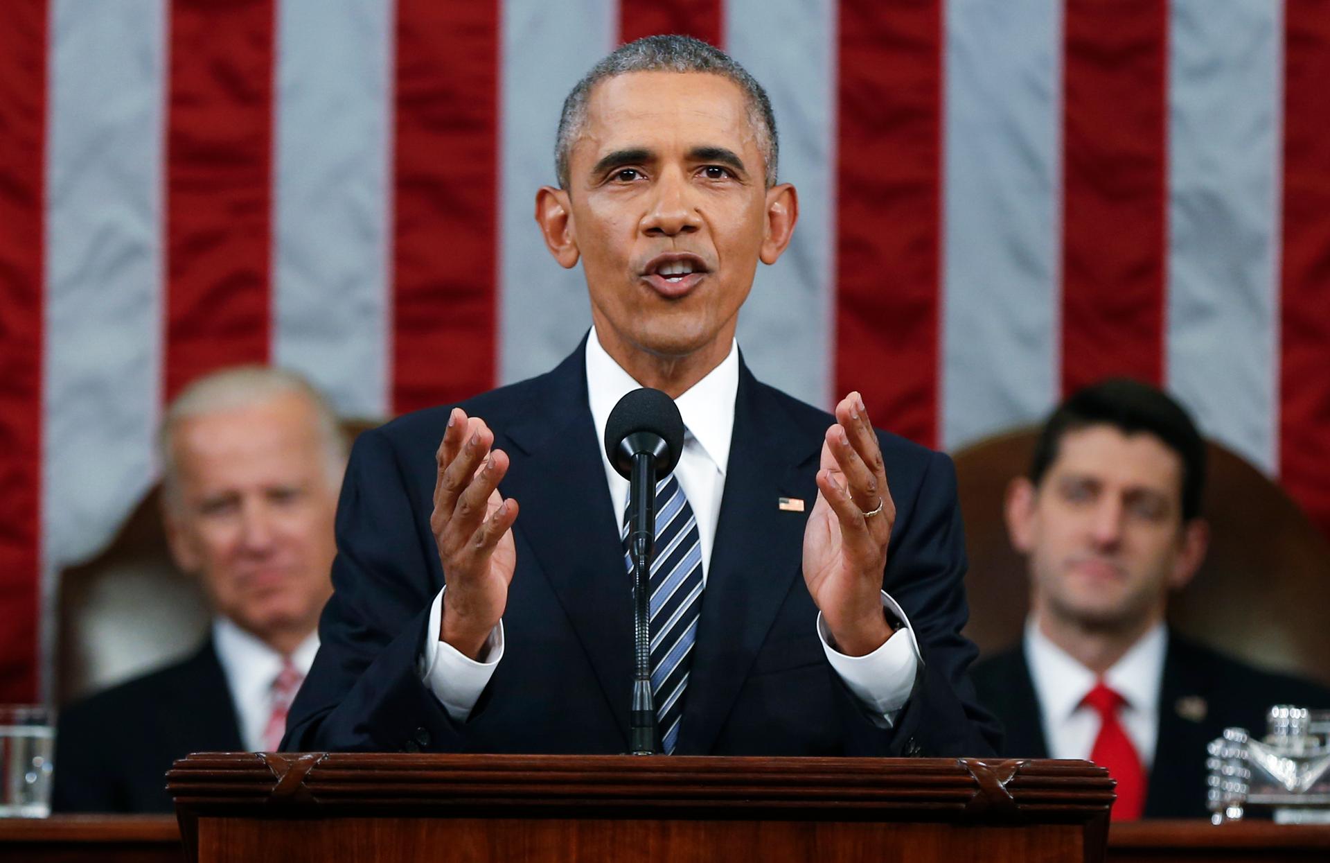 President Barack Obama delivers his final State of the Union address to a joint session of Congress