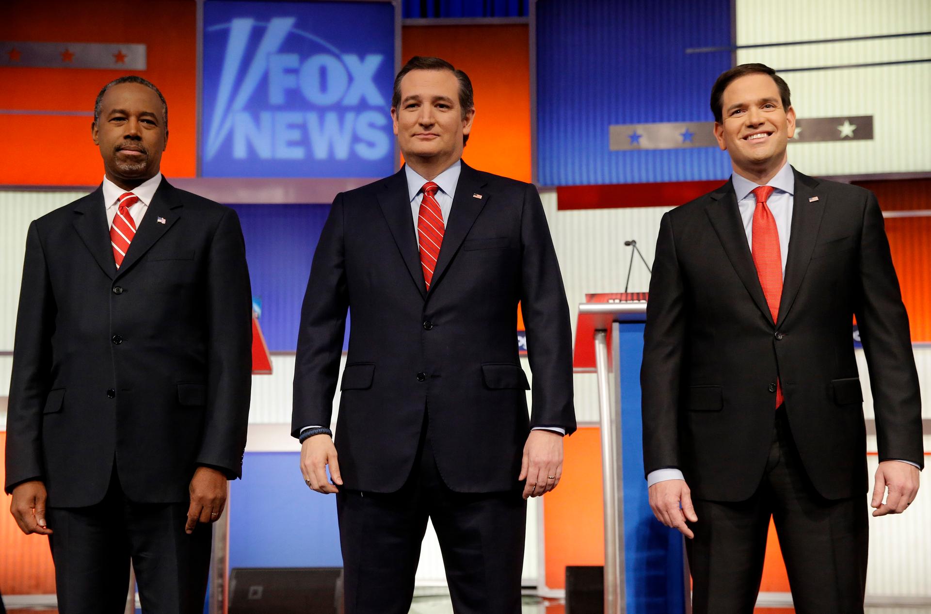 Top Republican candidates at the Iowa presidential debate