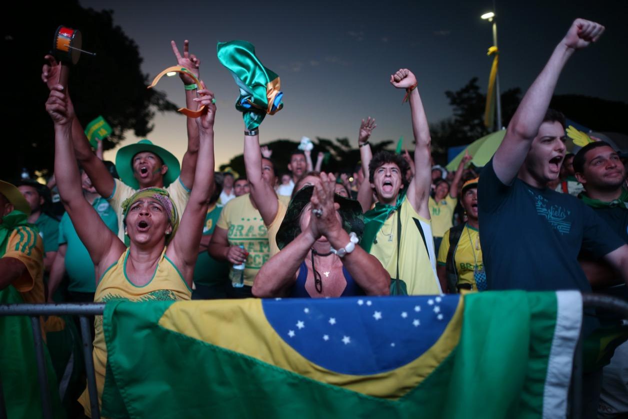 Brazilians in favor of impeaching President Dilma Rousseff cheered with each vote in favor in the lower house of Congress in Brazil on April 17.