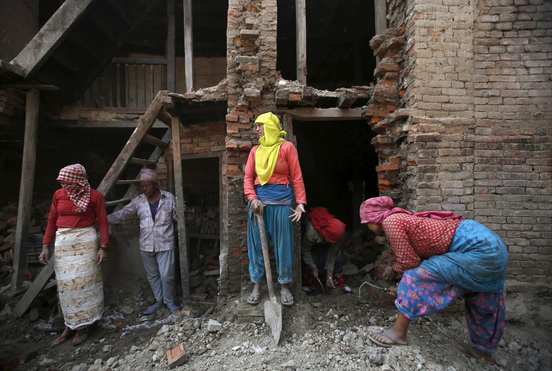 Rebuilding efforts in Bhaktapur, Nepal