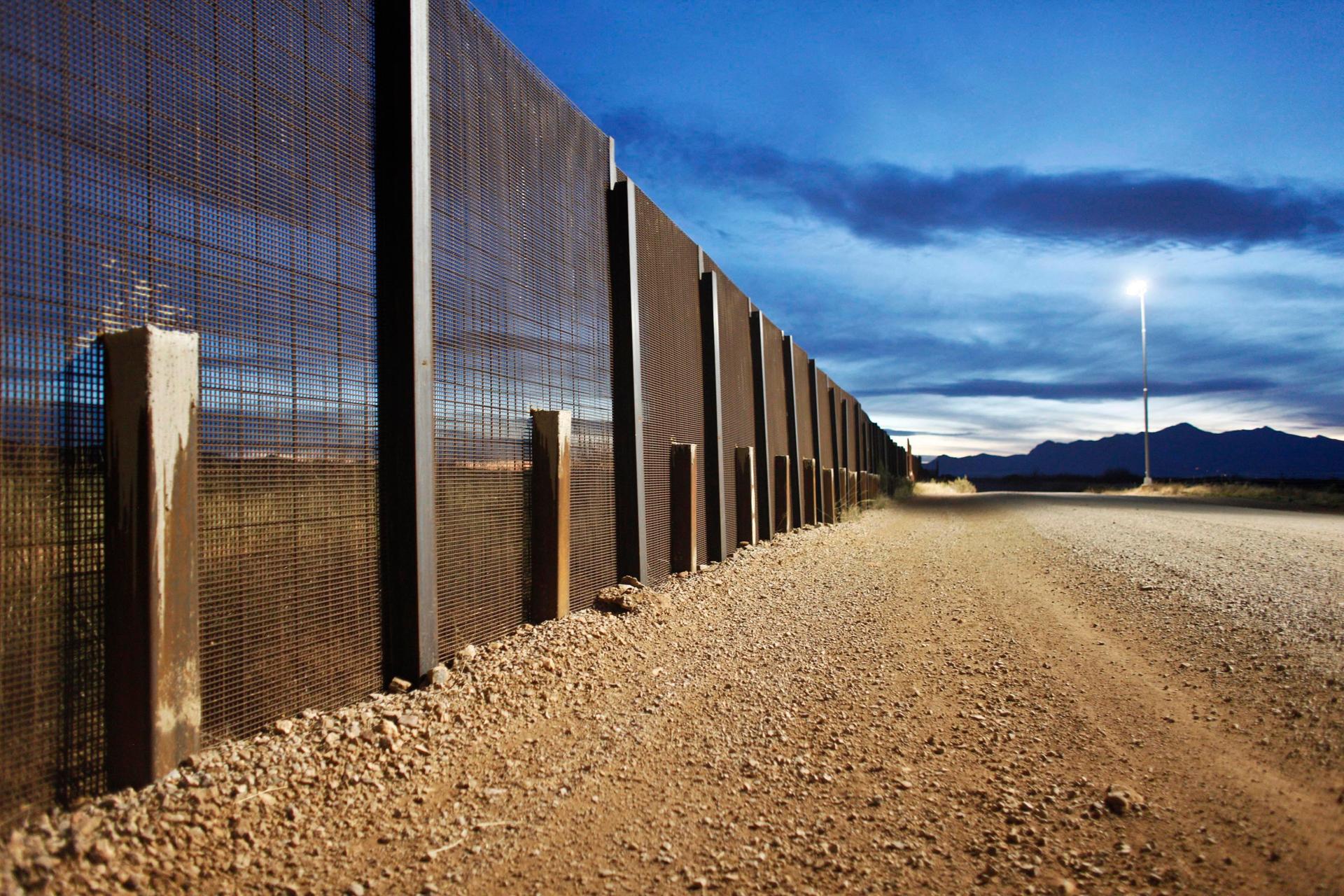 The US-Mexico border fence near Naco, Arizona.