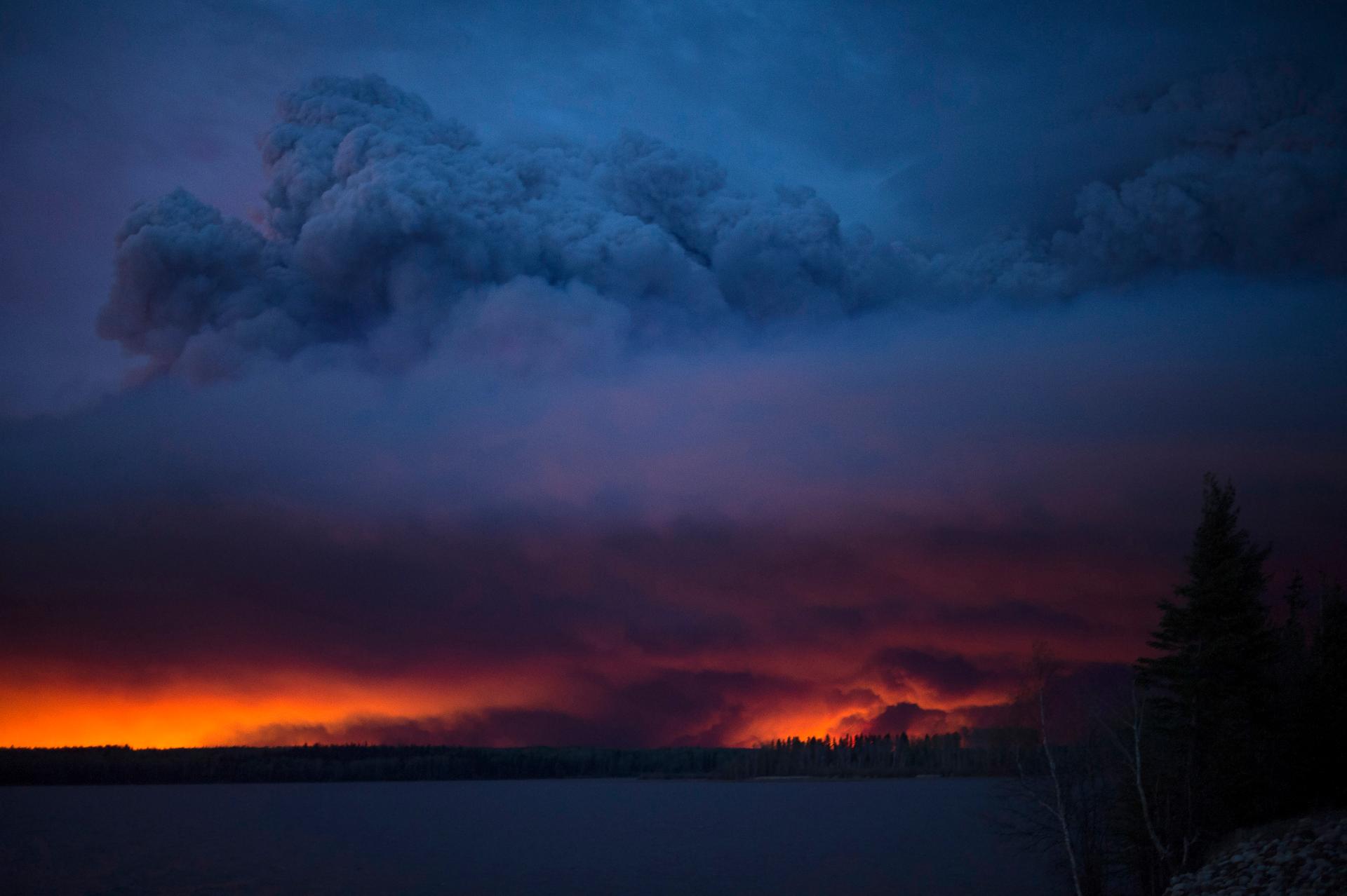Wildfire over Alberta, Canada