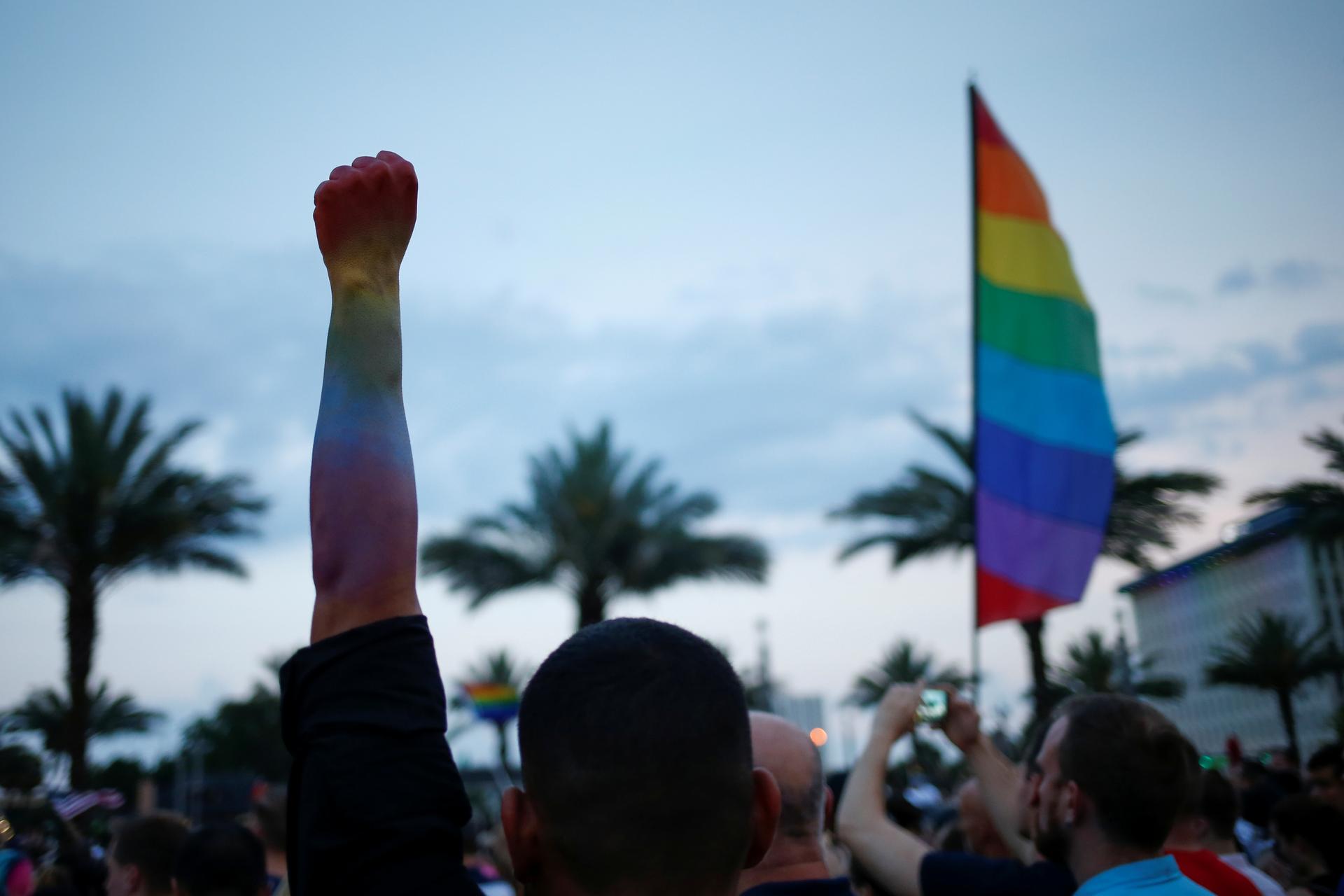 A candle light vigil in memory of victims one day after a mass shooting at the Pulse gay night club in Orlando, Florida, U.S., June 13, 2016.