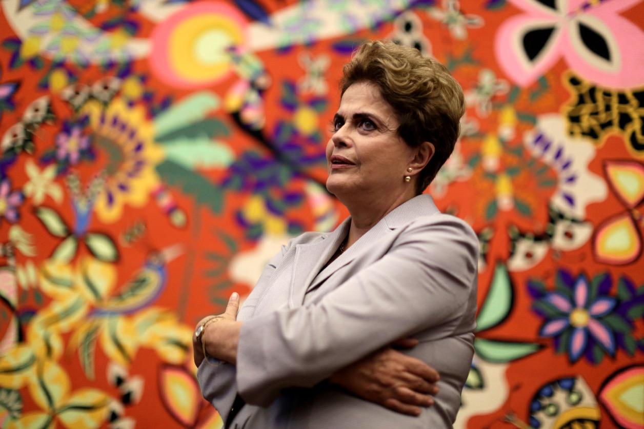 Suspended President Dilma Rousseff at a news conference with foreign media in Brasilia, Brazil, on June 14.