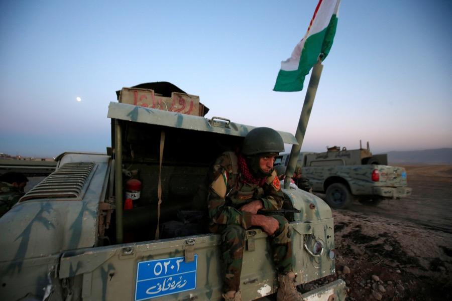 Kurdish forces in battle for Mosul, Iraq
