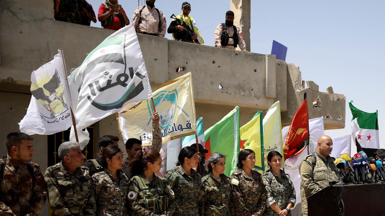 Syrian Democratic Forces (SDF) spokesman Talal Silo in Raqqa, Syria