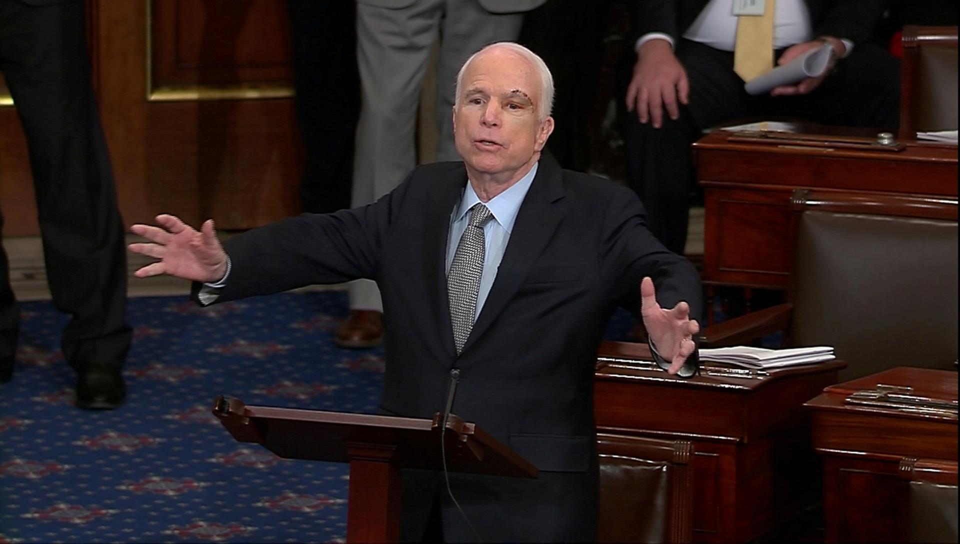 Arizonia Republican Sen. John McCain speaking on the floor of the U.S. Senate after being diagnosed with brain cancer.