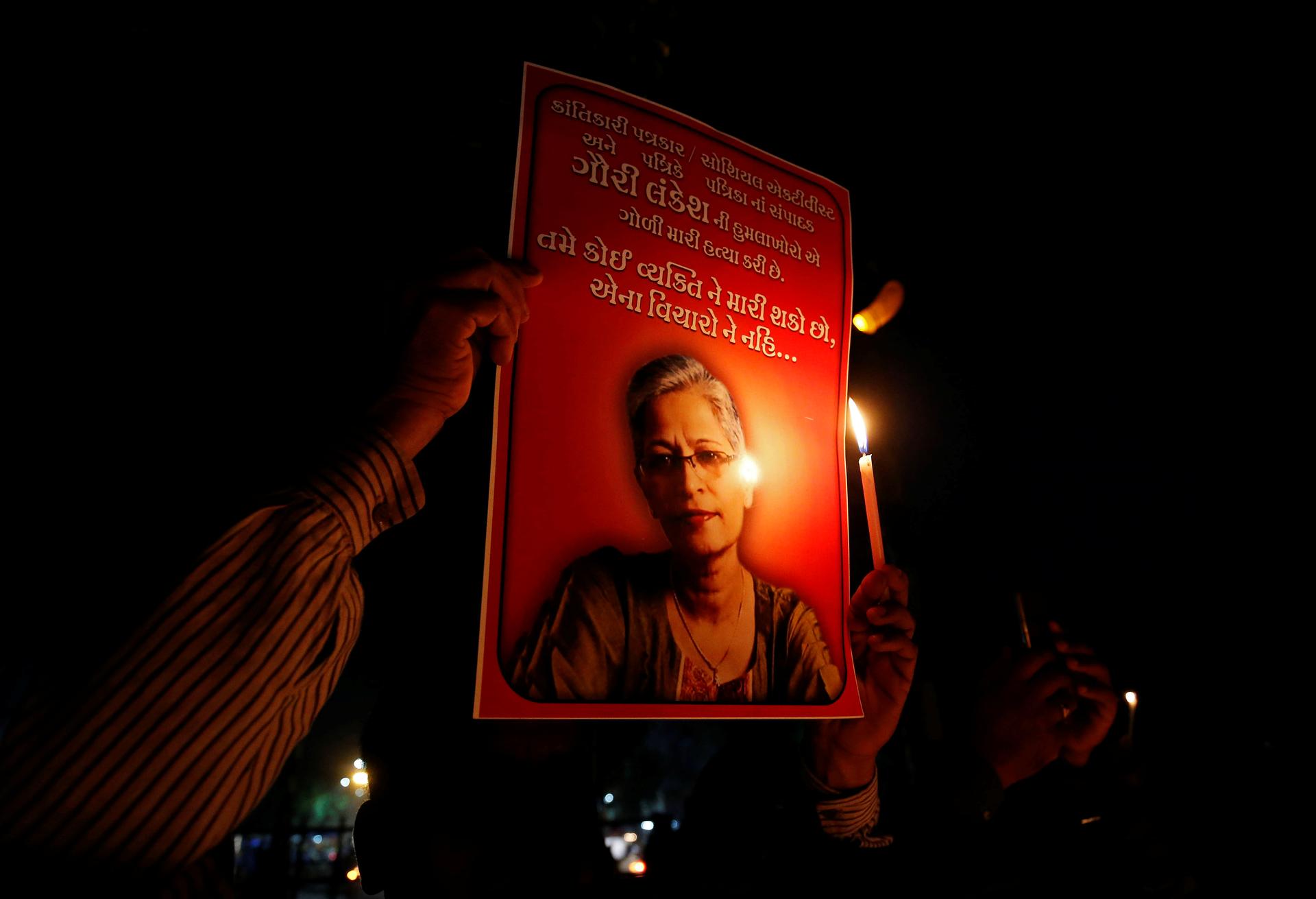 Protests and memorials in Lankesh's memory have been held across India