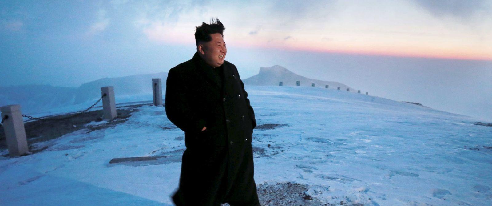 Kim Jong-Un after supposedly scaling the 9,000ft Mount Paektu one morning.