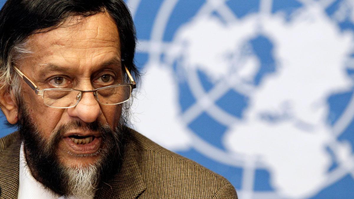Rajendra Pachauri, then chair of the Intergovernmental Panel on Climate Change at the United Nations European headquarters, 2012.