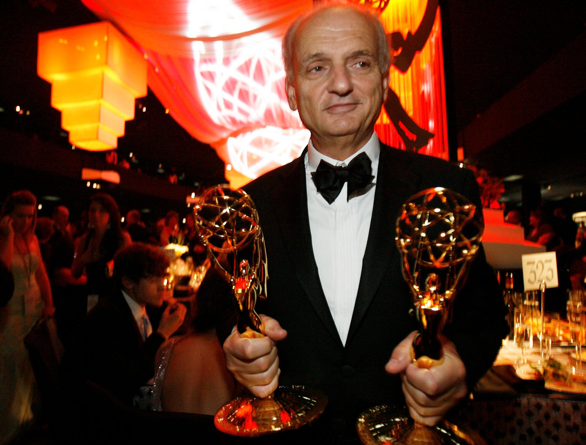 David Chase with his Emmy wins for “The Sopranos” in 2007.
