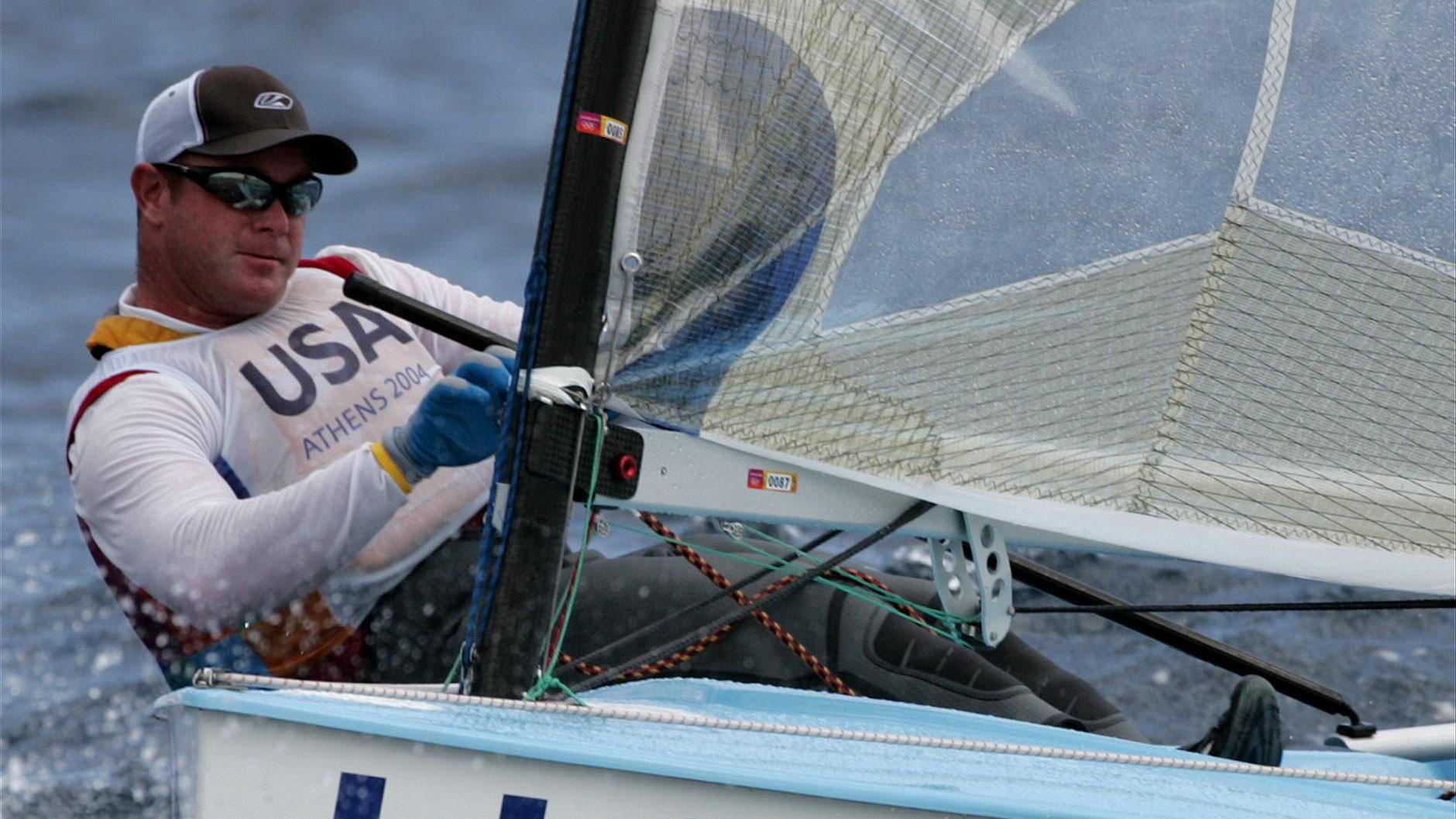 Kevin Hall sailing in the 2004 Olympic Games in Athens.