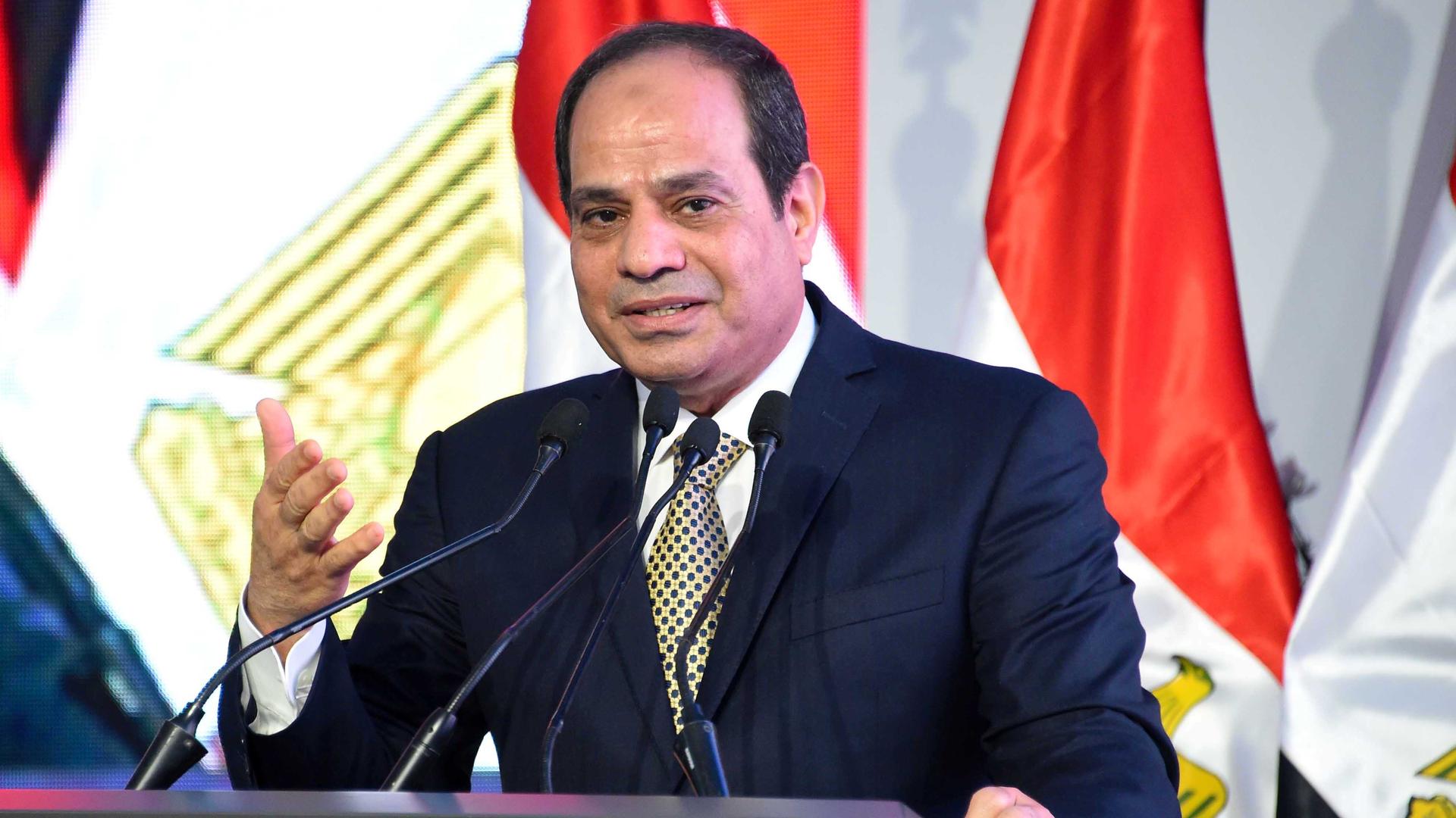 Egyptian President Abdul Fattah al-Sisi speaks during the opening of the first and second phases of the housing project "Long Live Egypt", Egypt May 30, 2016.