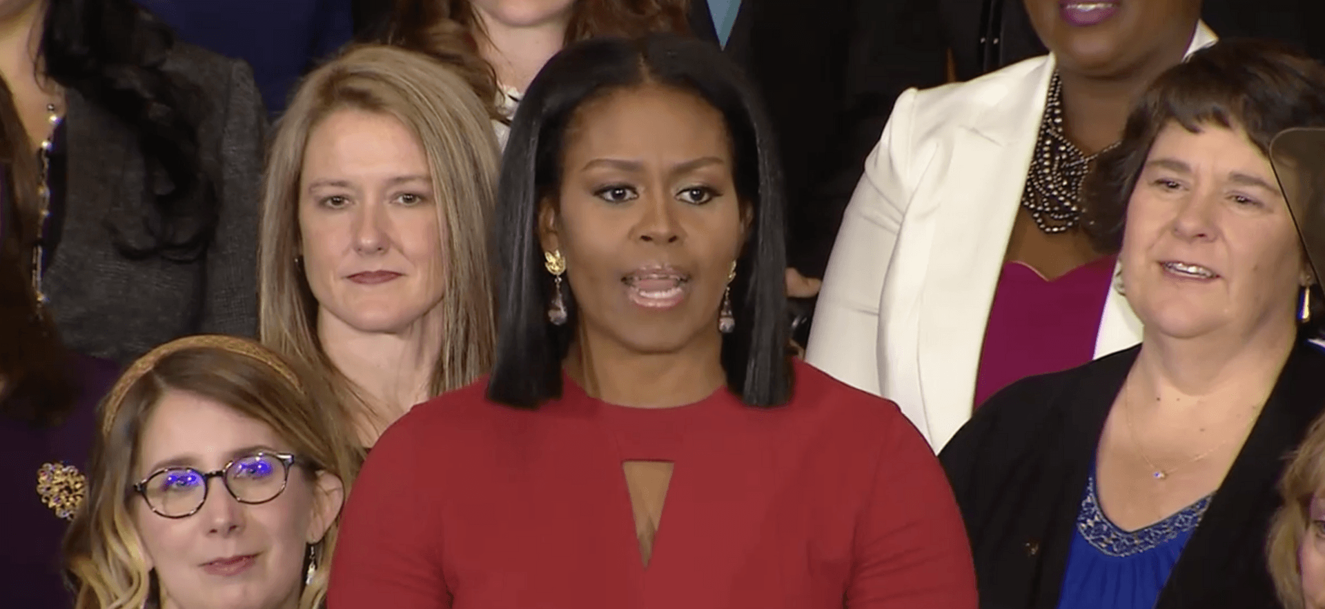 Michelle Obama giving what will be her last address as first lady.