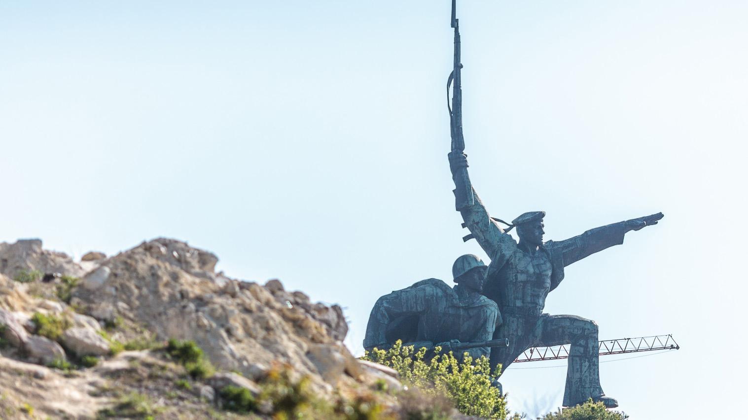 A monument in Sevastopol to the city's heroic defense against the Nazis in World War Two
