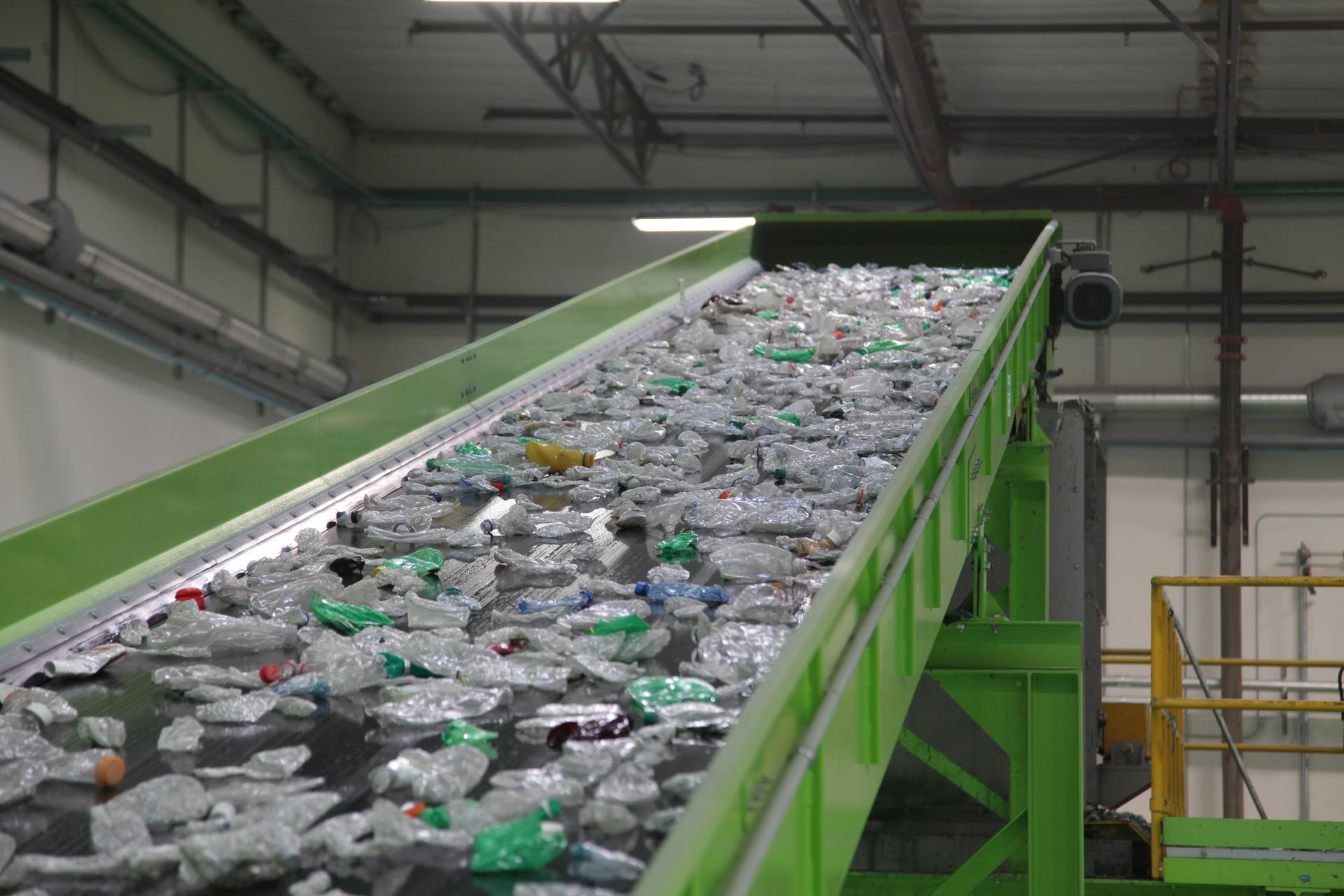 The CarbonLITE facility, which opened at the end of 2011, processes about 2 billion bottles a year. It's a closed loop recycling facility: plastic bottles are turned back into bottles to maximize recovery of the raw material.