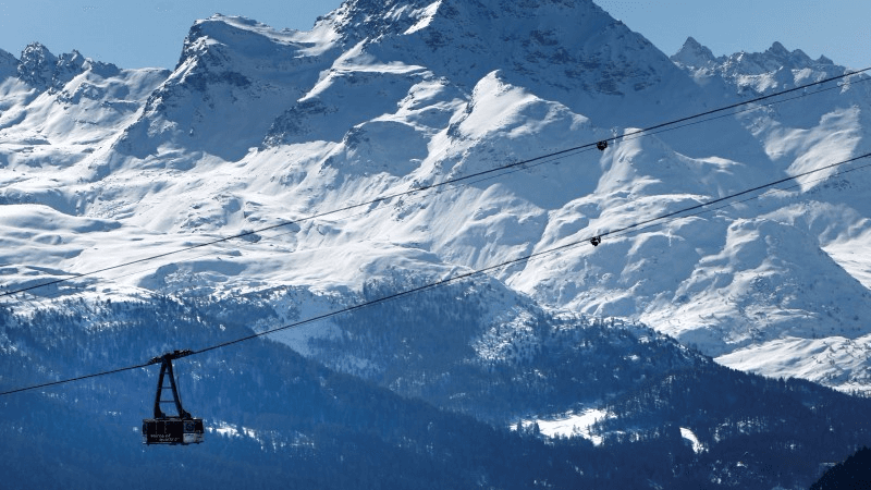 The St. Moritz Bad/Signal cable car is pictured in St. Moritz, Switzerland, Feb. 14, 2017. 