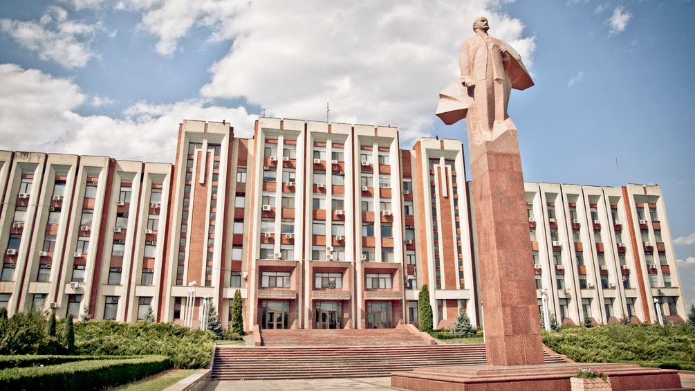 Statue of Vladimir Lenin in front of the Transnistrian parliament building in the break-away region’s capital, Tiraspol.