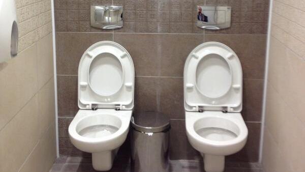 Shared toilet at the Sochi Olympic Biathlon Center