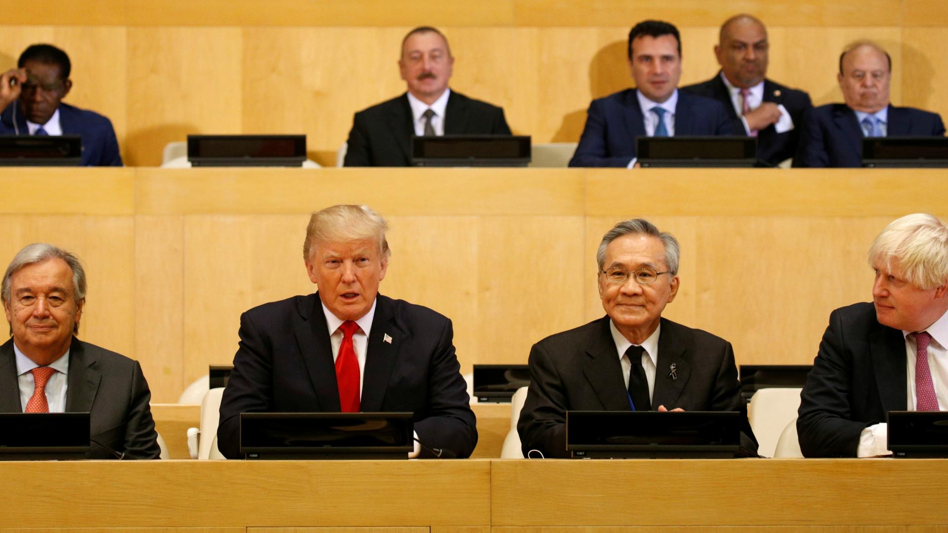 U.S. President Donald Trump participates in a session on reforming the United Nations at U.N. Headquarters in New York, U.S., September 18, 2017. 