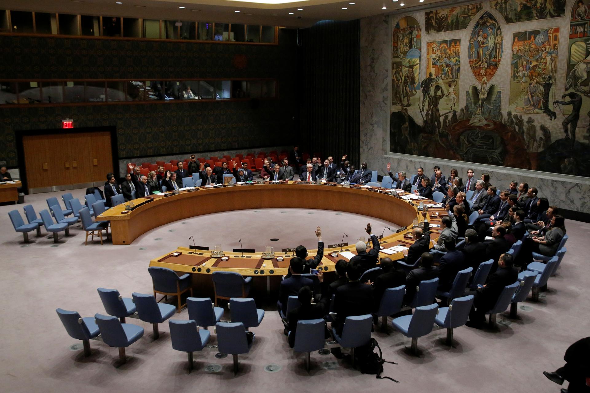 The United Nations Security Council votes on a resolution aimed at ensuring that U.N. officials can monitor evacuations from besieged parts of the Syrian city of Aleppo