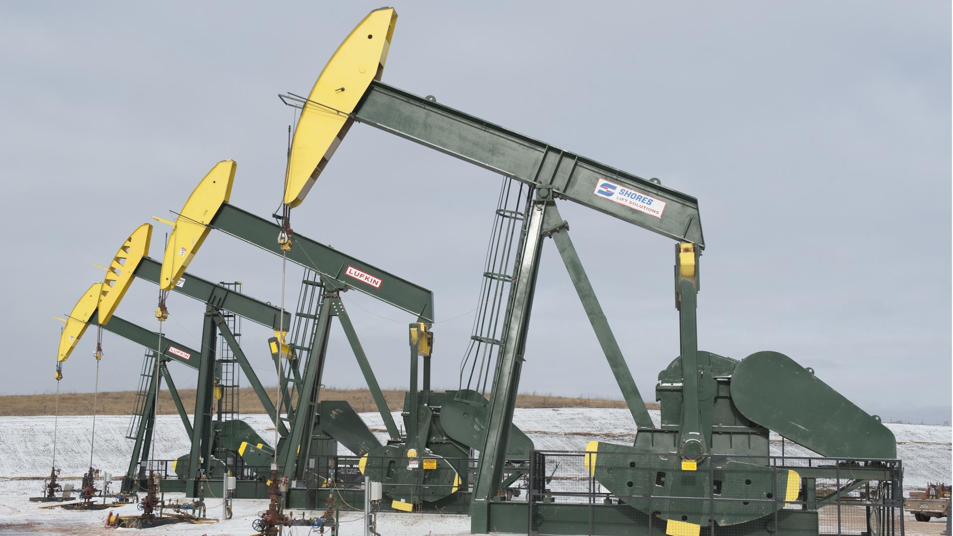 Oil wells near Williston, North Dakota have propelled strong growth in the state. 