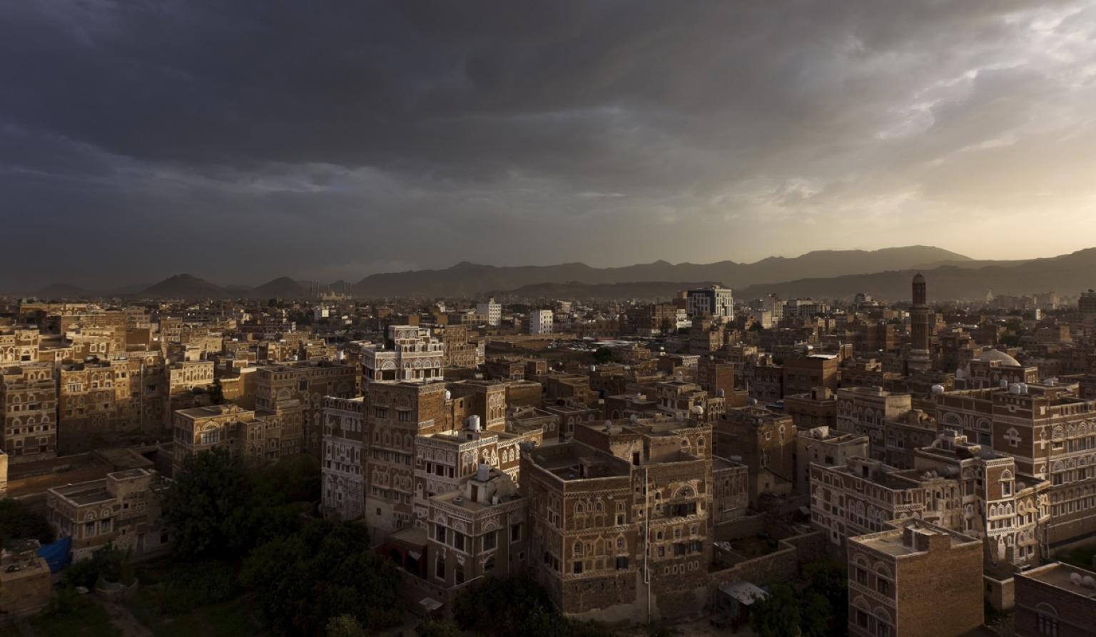 A shot of an ancient neighborhood in Sanaa, the capital of Yemen, taken long before Saudi Arabia's invasion.