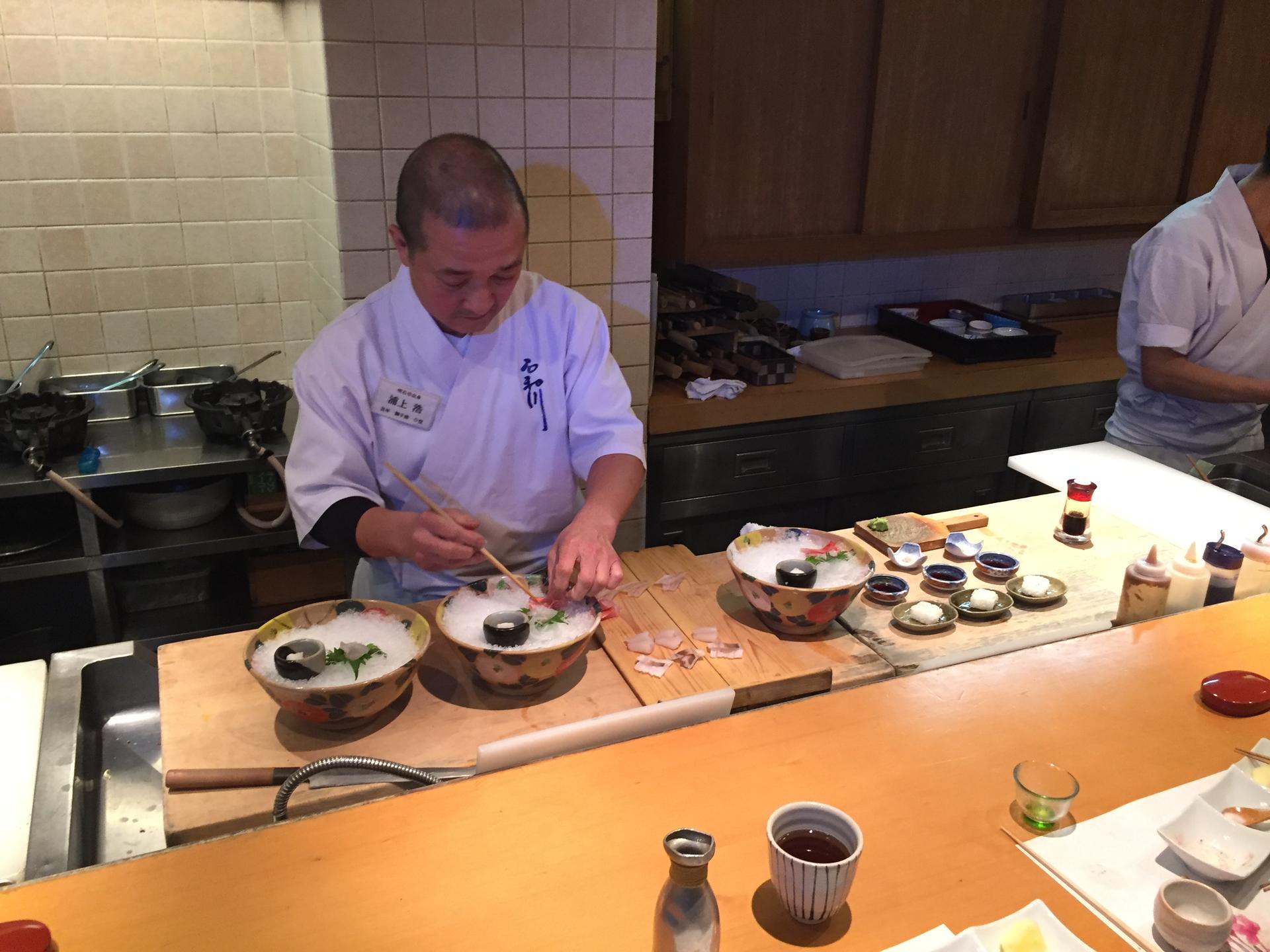 Kappo chef Yutaka Urakami performs culinary magic at Iwakawa restaurant in Osaka, Japan.