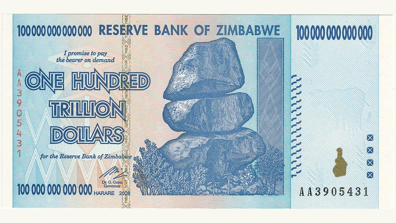 100 trillion Zimbabwe dollars