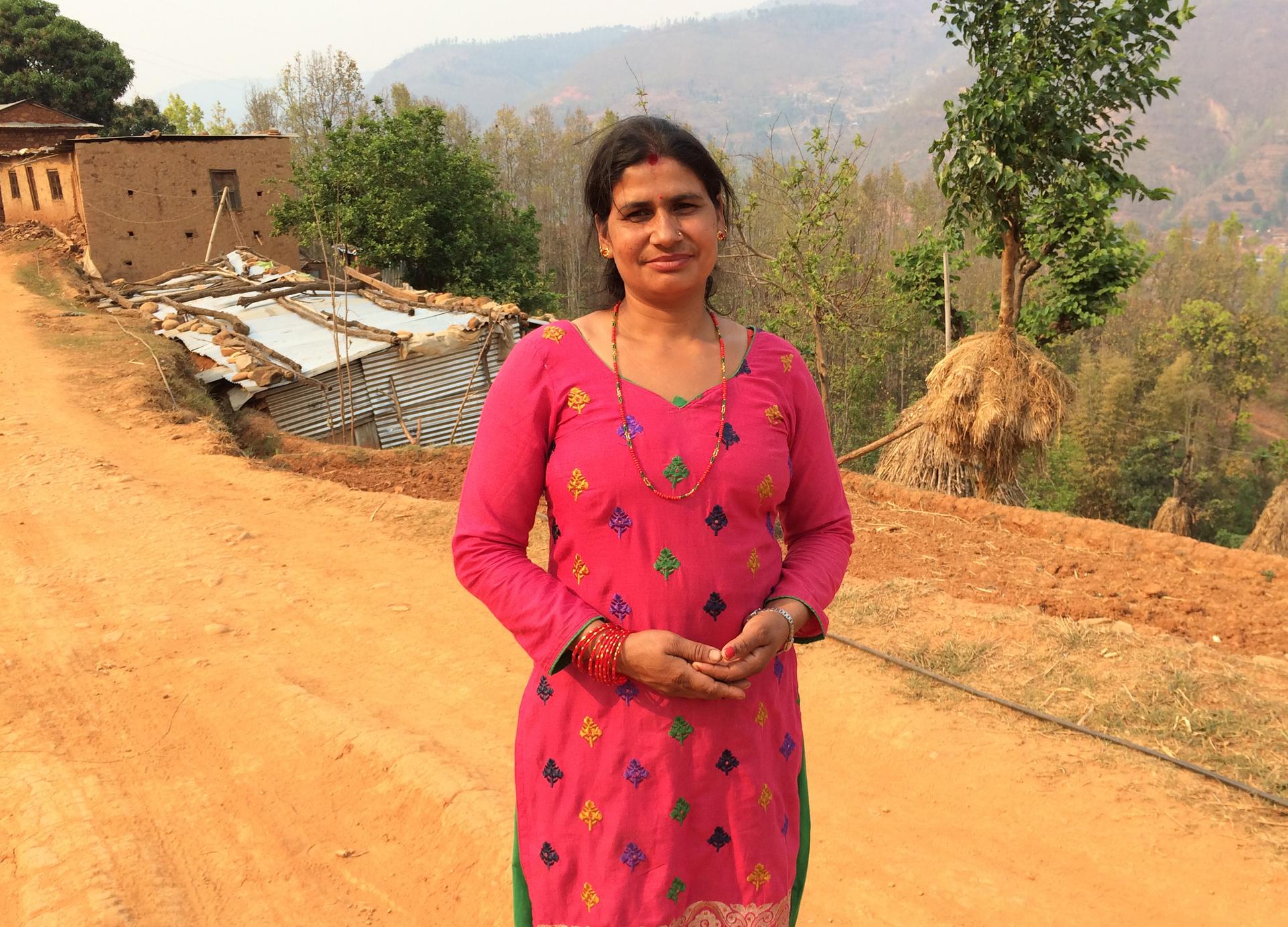 Bimala Parajuli is a volunteer community health worker in a remote mountain village in Nepal. Her home was destroyed in last year's earthquake.