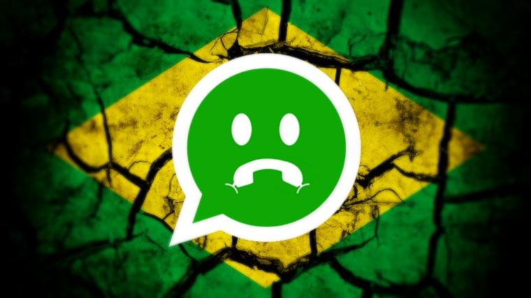Image mash-up combining WhatsApp logo and Brazilian flag. 