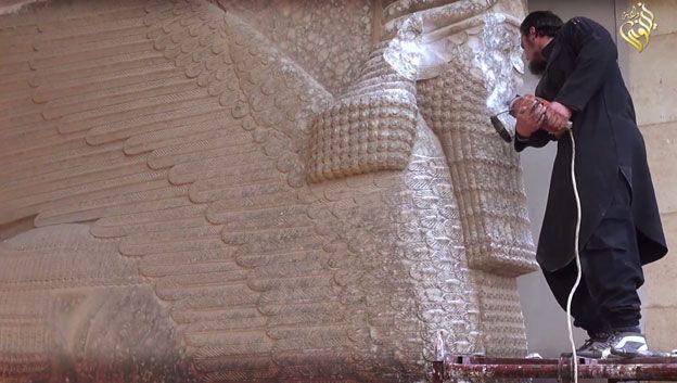 The so-called Islamic State defacing the defacing the Lamassu in Nineveh in 2015