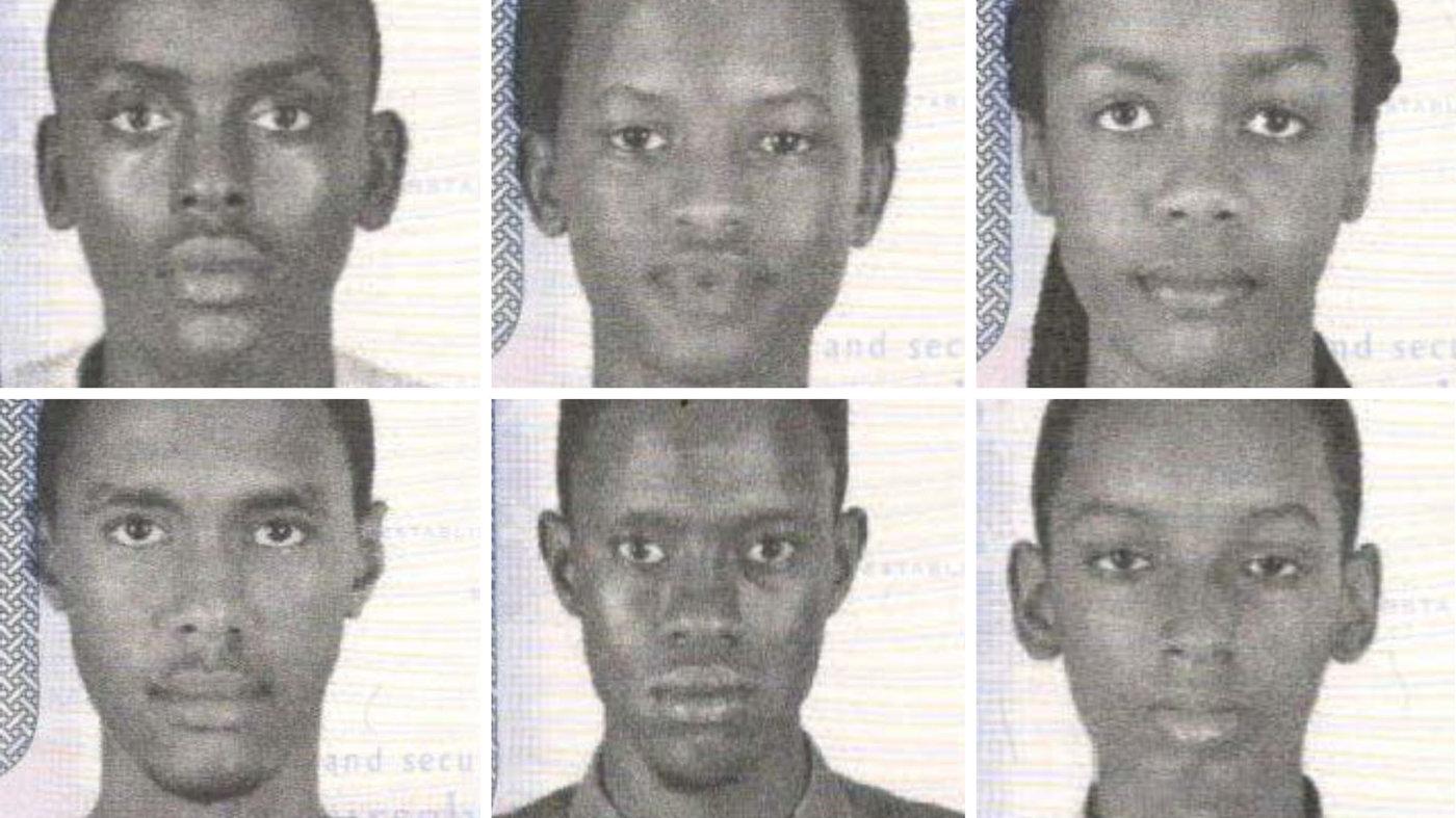 Members of a teenage robotics team from the African nation of Burundi, who were reported missing after taking part in an international competition, are seen in pictures released by the Metropolitan Police Department in Washington, DC, July 20, 2017.