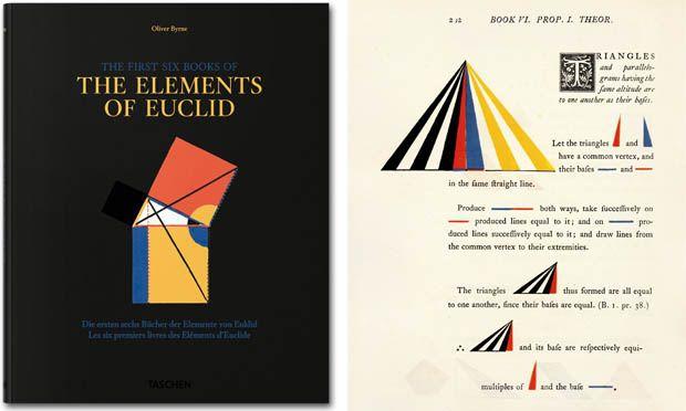 Mathematician Oliver Byrne published "The Elements of Euclid" in 1847, updating the ancient geometry text with colorful design language.