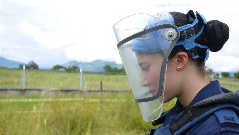 Alejandra Segura is one of eight women deminers in Colombia.