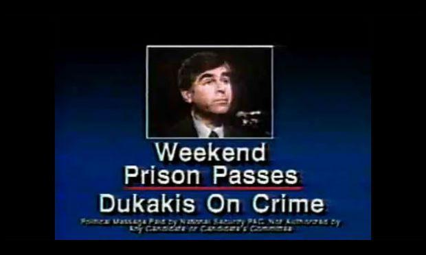 Screen grab from then-Presidential Candidate George H.W. Bush's election ad against Michael Dukakis.