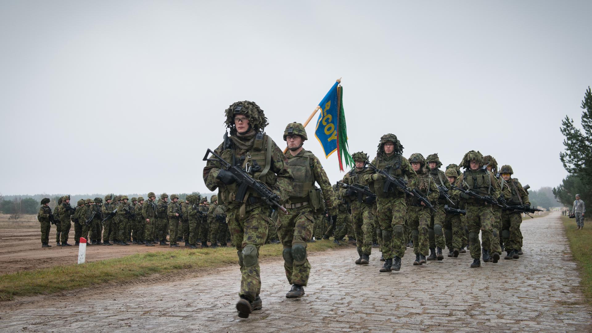 Estonian troops during a NATO exercise in Poland last year.