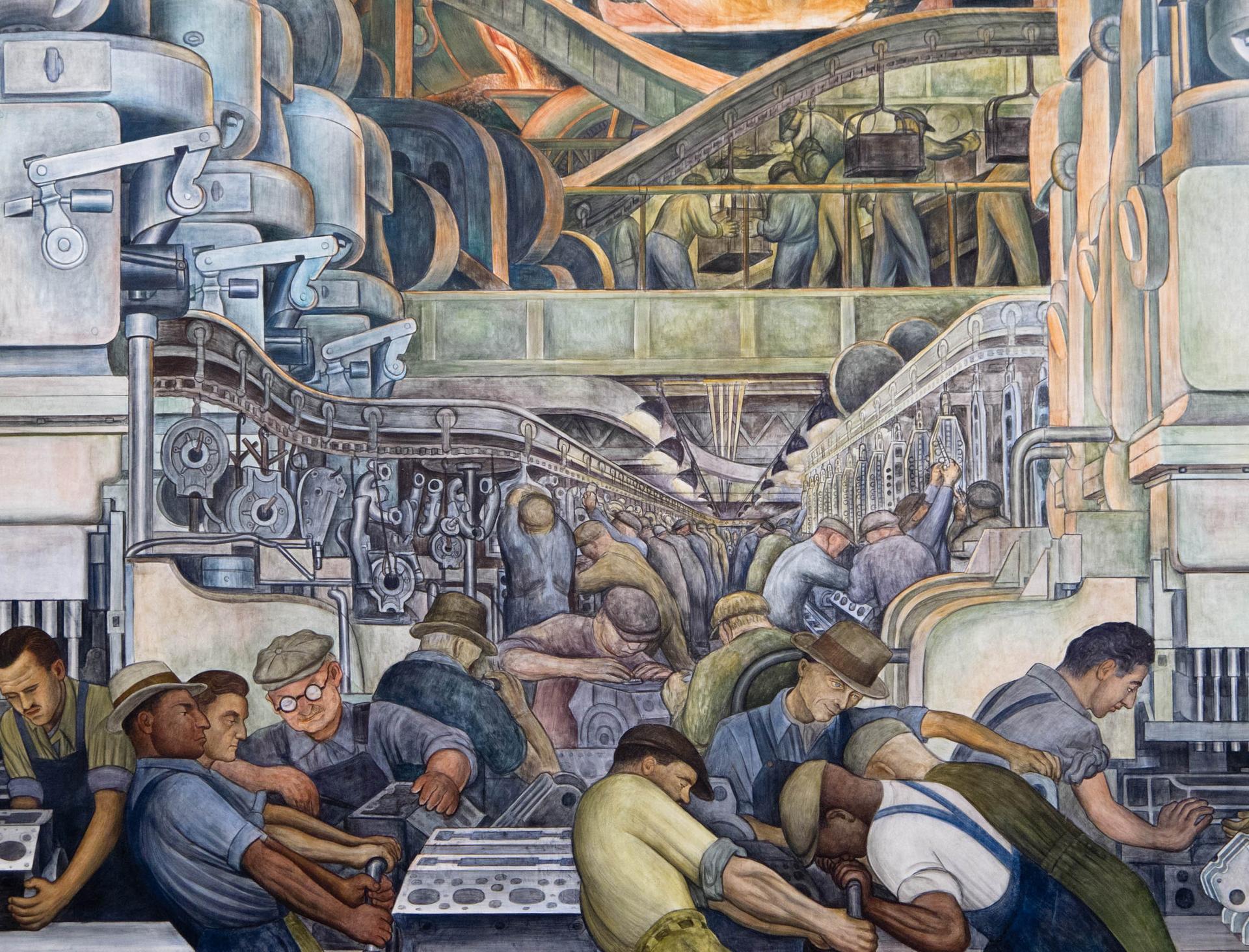 Detroit Industry, east wall (detail), Diego Rivera, 1932. Detroit Institute of Arts