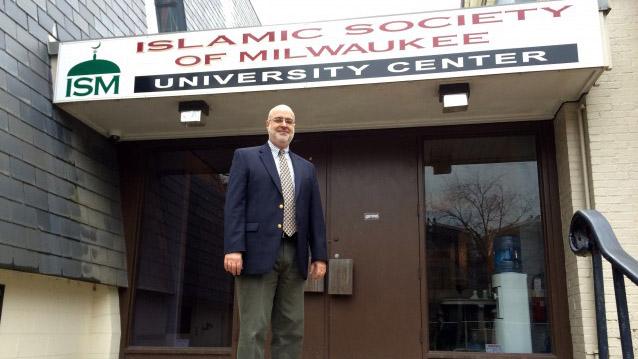Ahmed Quereshi, the president of the Islamic Society of Milwaukee, outside the Society’s new university center.