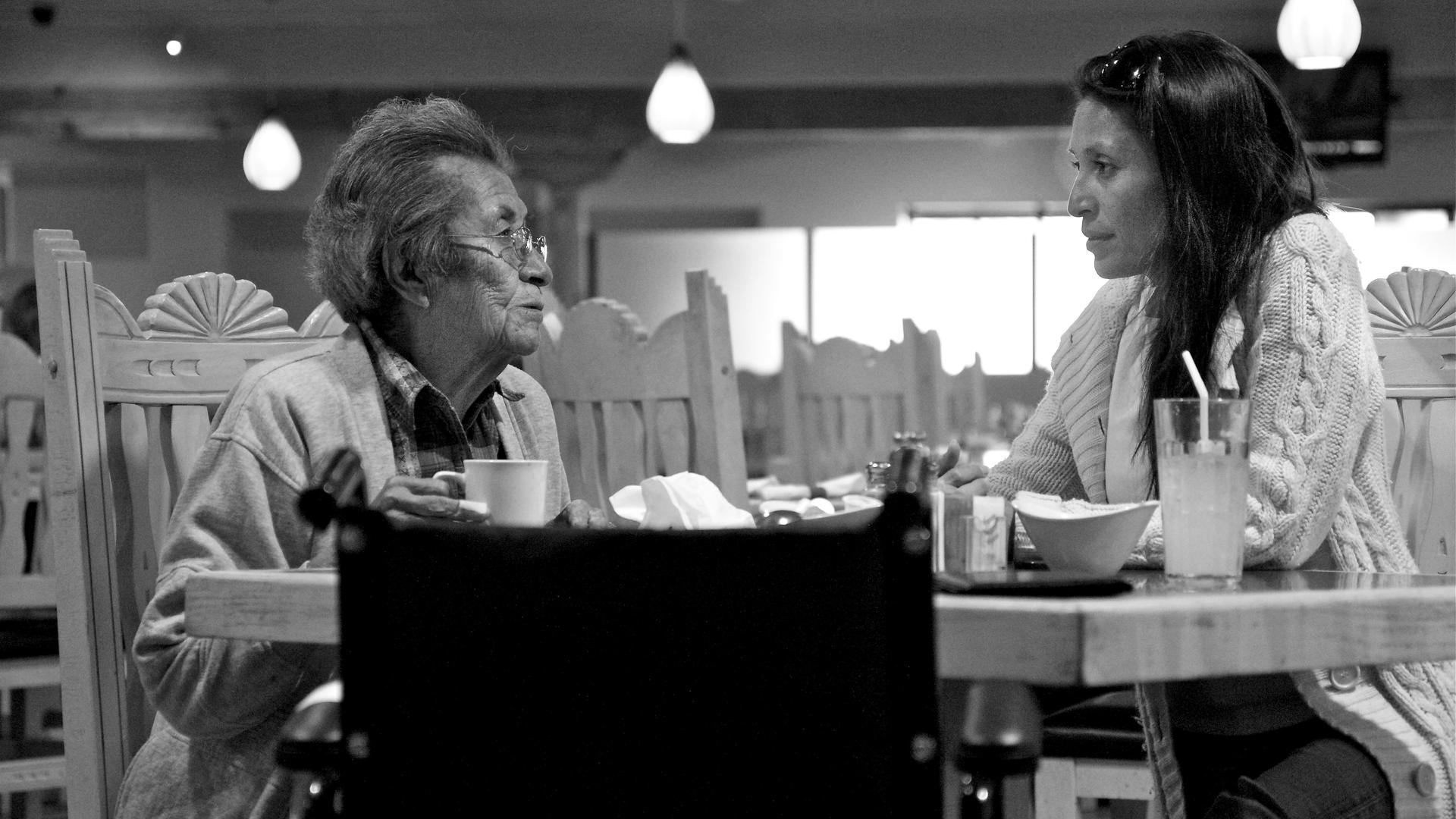 Laguna tribal members Jenni Monet and her grandmother June Sarracino. 