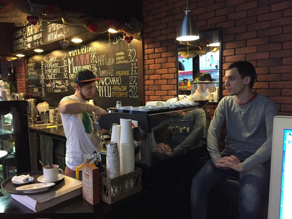 Baristas at Cup&Cake discuss the potential cease fire between Ukrainian forces and separatist rebels.