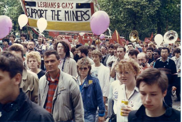 Members of LGSM take part in the Pride ‘85 march.