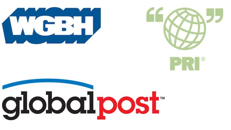the logos for WGBH, GlobalPost and PRI.