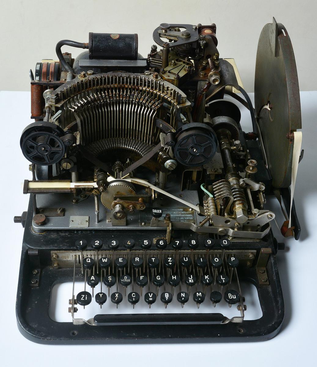 The Lorenz teleprinter which was found languishing in a shed in England. The National Museum  of Computing at Bletchley Park bought it for $14