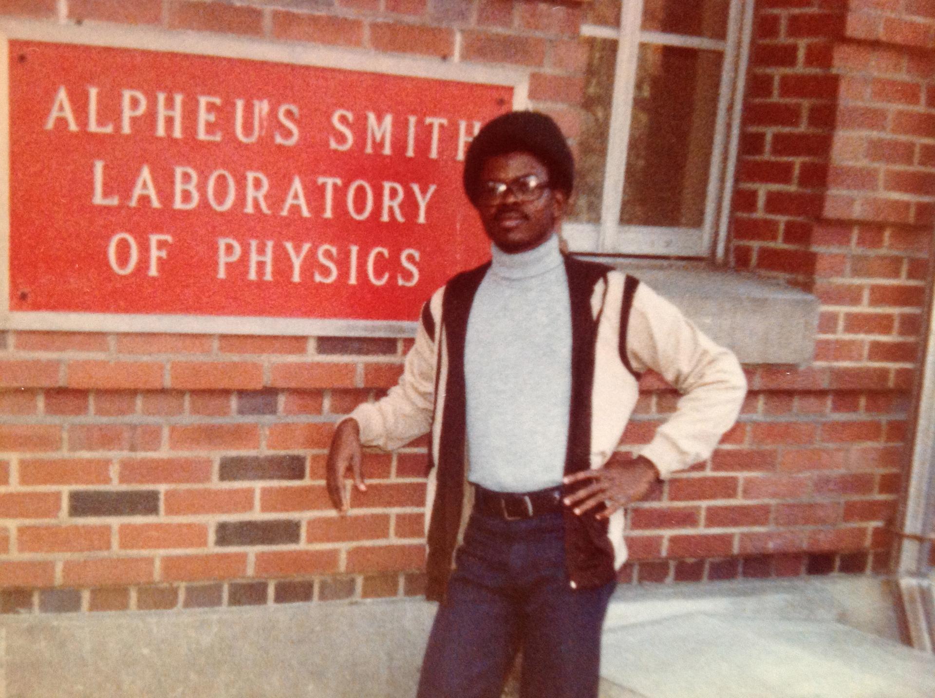 Abu Eghan at Ohio State University, shortly after arriving to the United States in 1979. Back then, he says, he thought he would get his degree and head back home. But as the political situation in Ghana grew worse, his friends and family warned him not t