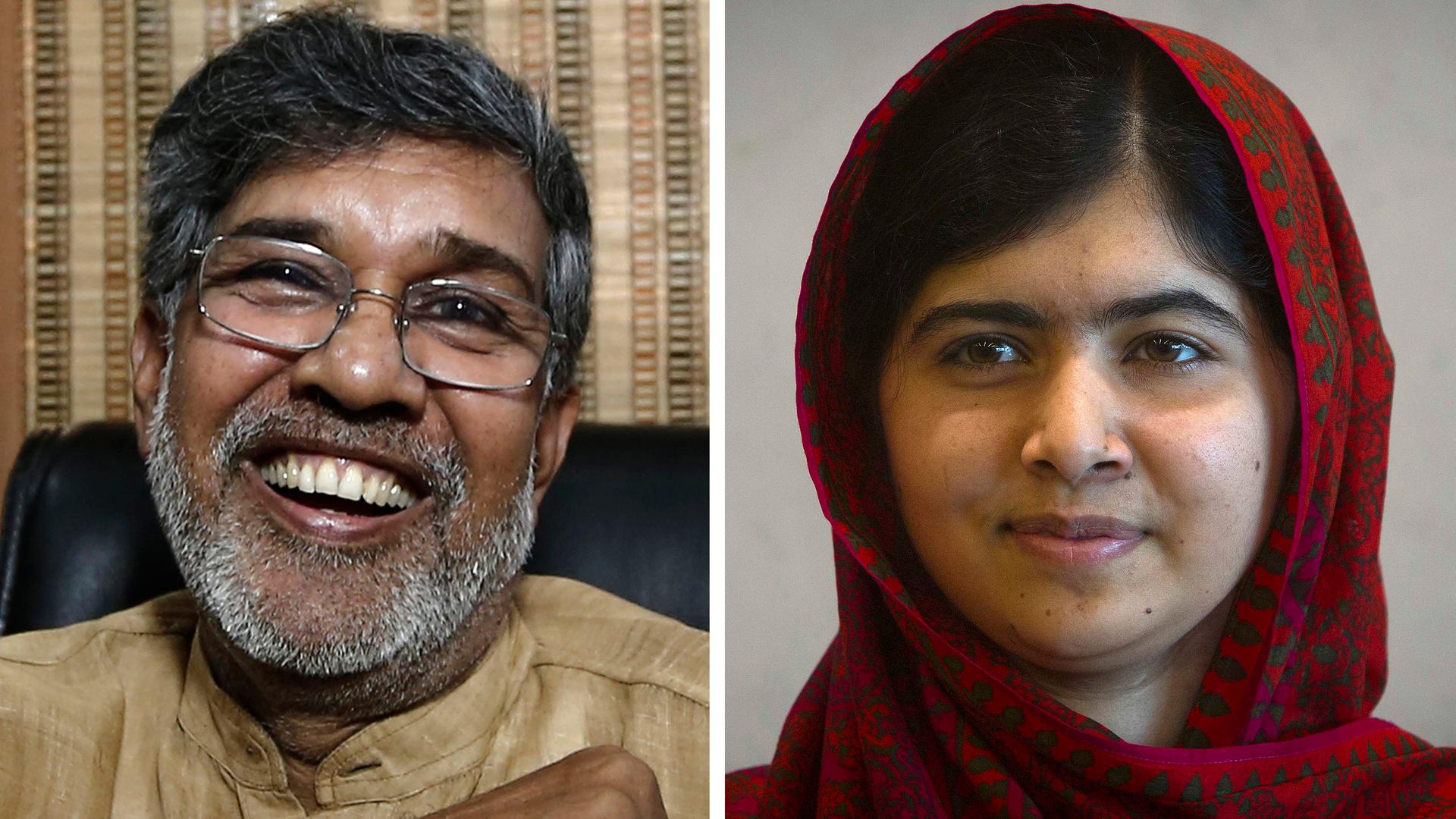 Malala Yousafzai, who was shot in the head by the Taliban in 2012 for advocating girls' rights to education, and Kailash Satyarthi won the 2014 Nobel Peace Prize on Friday.