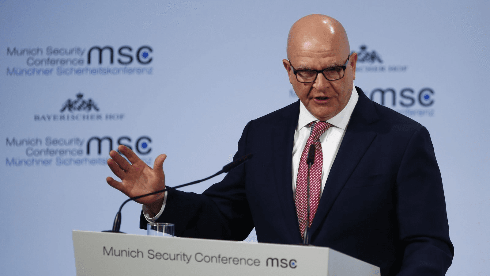 US National Security Adviser H.R. McMaster talks at the Munich Security Conference in Munich, Germany, Feb. 17, 2018. 